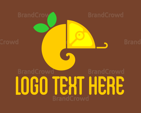 Chameleon Lemon Fruit Logo