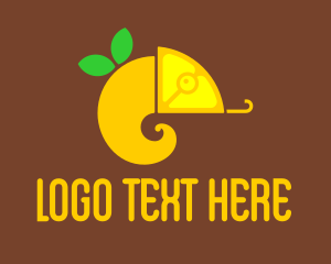 Farmers Market - Chameleon Lemon Fruit logo design