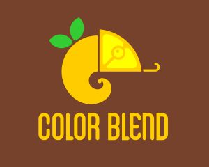 Chameleon Lemon Fruit  logo design