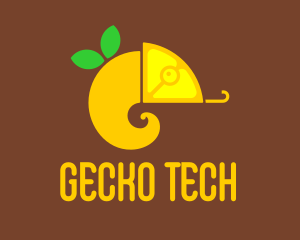 Gecko - Chameleon Lemon Fruit logo design