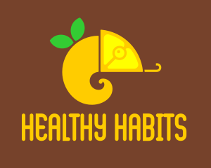 Chameleon Lemon Fruit  logo design