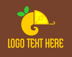Gecko - Chameleon Lemon Fruit logo design
