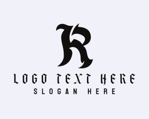 Skate - Tattoo Artist Letter R logo design
