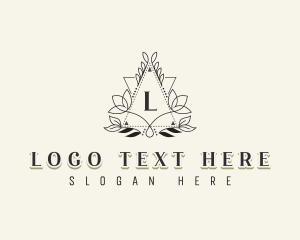 Fitness - Flower Triangle Frame logo design