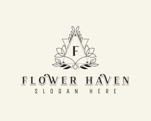 Flower Triangle Frame logo design