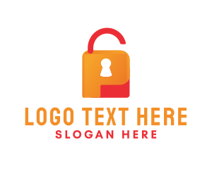Privacy - Secure Padlock Letter P logo design