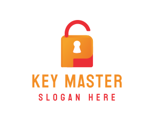 Unlock - Secure Padlock Letter P logo design