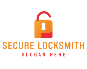 Locksmith - Secure Padlock Letter P logo design