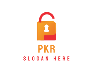 Secure Padlock Letter P logo design