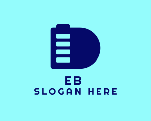 Blue Battery Letter D  Logo