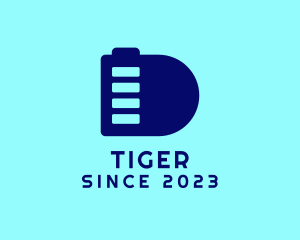 Blue - Blue Battery Letter D logo design
