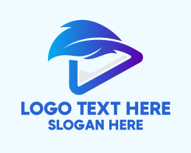 Youtube Vlogger - Blue Feather Media Player logo design