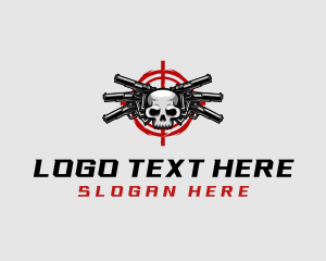 Skeleton - Skull Shooting Pistol logo design