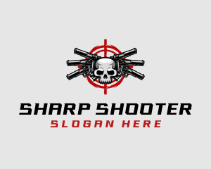 Pistol - Skull Shooting Pistol logo design