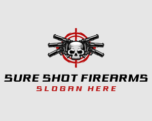 Skull Shooting Pistol logo design