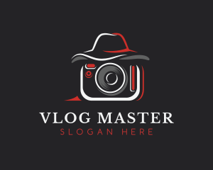 Vlogger - Camera Hat Vlogger logo design