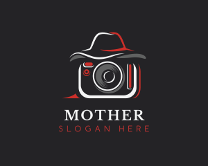 Lens - Camera Hat Vlogger logo design