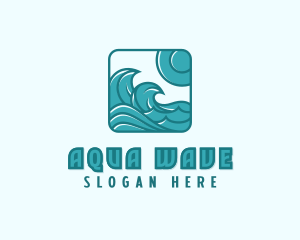 Ocean Wave Surfing logo design