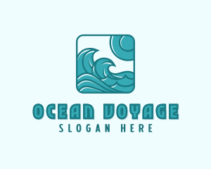 Ocean Wave Surfing logo design