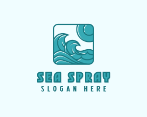 Ocean Wave Surfing logo design