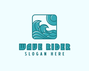 Ocean Wave Surfing logo design