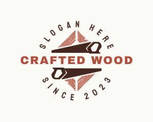 Wood Carpentry Saw logo design