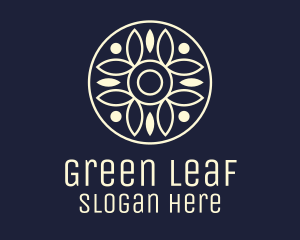 Leaf Centerpiece Organic Wreath logo design