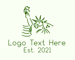Travel Destination - Minimalist Liberty Statue logo design