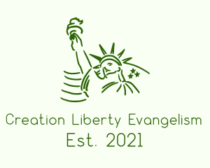 Minimalist Liberty Statue logo design