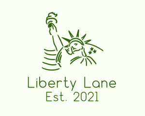 Minimalist Liberty Statue logo design