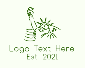 Green - Minimalist Liberty Statue logo design