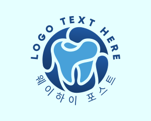 Blue Dental Tooth logo design