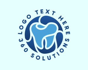 Blue Dental Tooth logo design