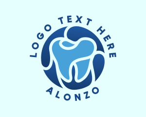 Blue Dental Tooth logo design