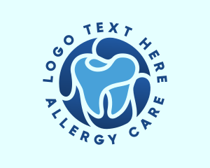 Blue Dental Tooth logo design