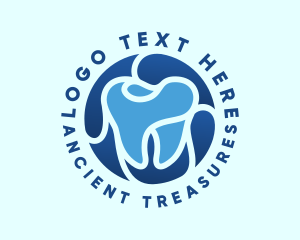 Blue Dental Tooth logo design