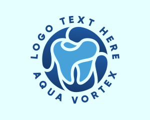 Blue Dental Tooth logo design