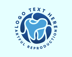 Blue Dental Tooth logo design