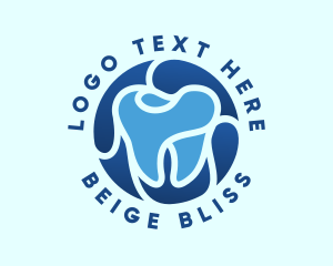 Blue Dental Tooth logo design