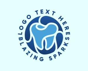 Blue Dental Tooth logo design