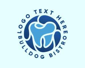 Blue Dental Tooth logo design