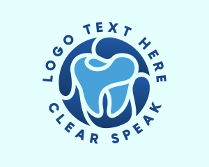 Blue Dental Tooth logo design