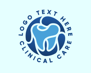 Blue Dental Tooth logo design