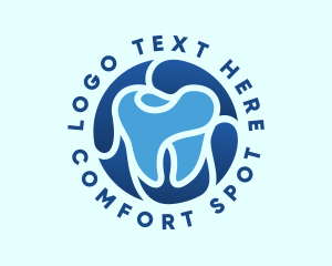 Blue Dental Tooth logo design