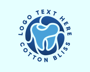 Blue Dental Tooth logo design