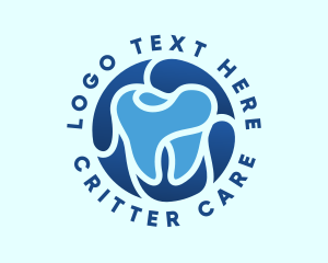 Blue Dental Tooth logo design