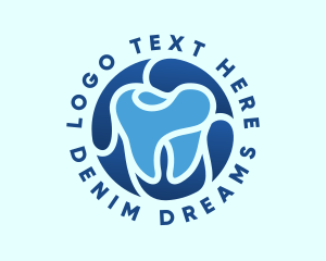 Blue Dental Tooth logo design