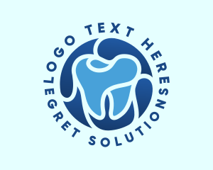 Blue Dental Tooth logo design