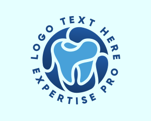 Blue Dental Tooth logo design