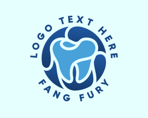 Blue Dental Tooth logo design